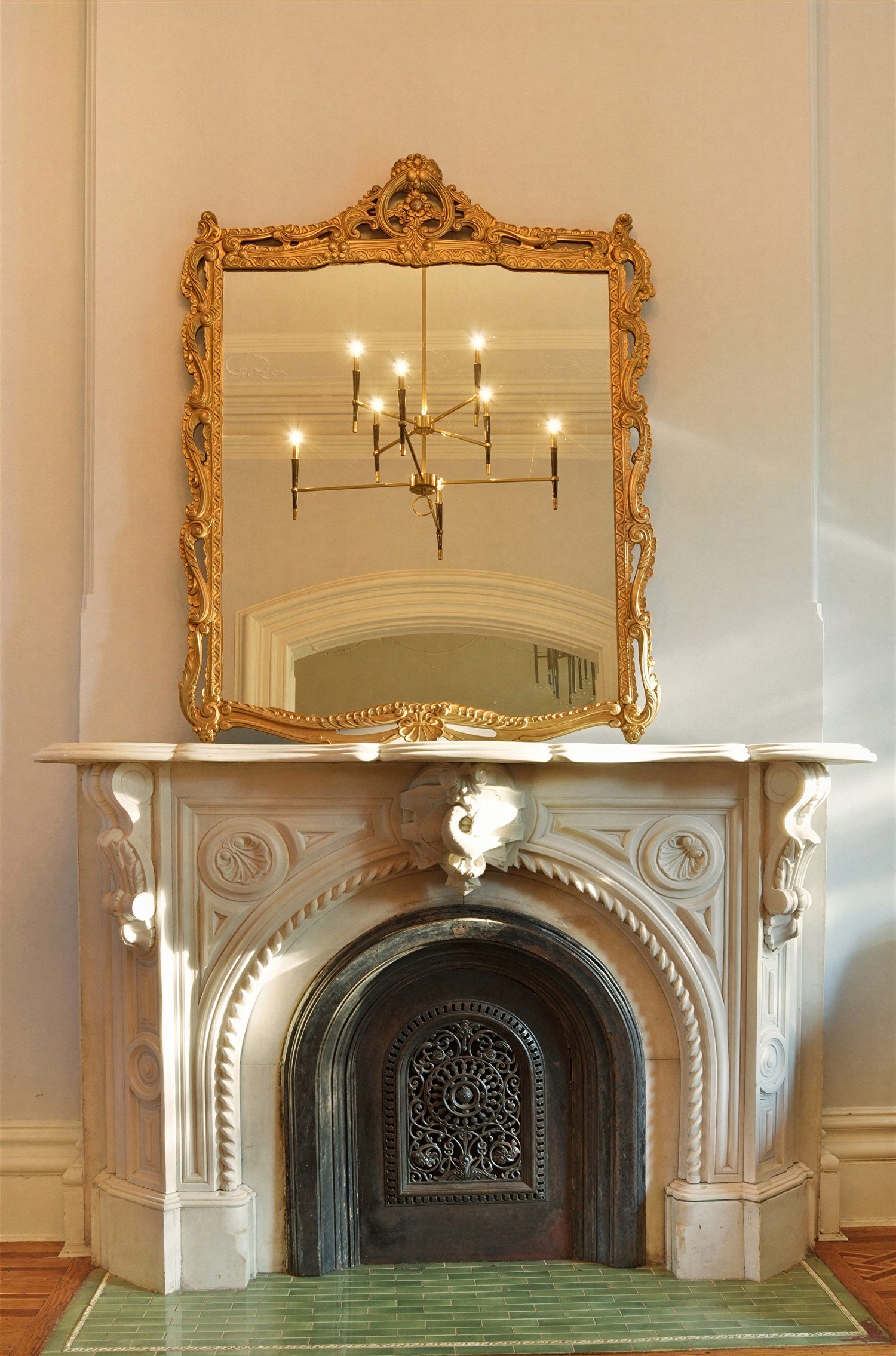 Original marble fireplace mantel, Clinton Hill