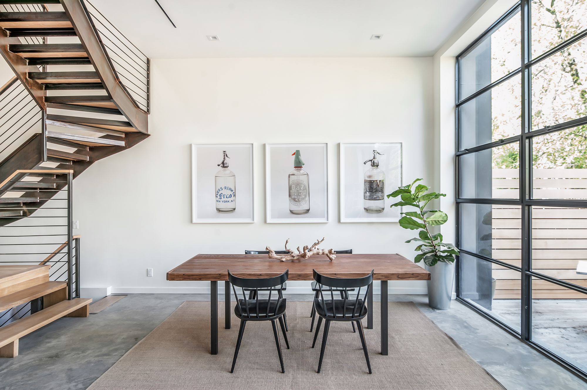 Dining room and floating stair, Park Slope